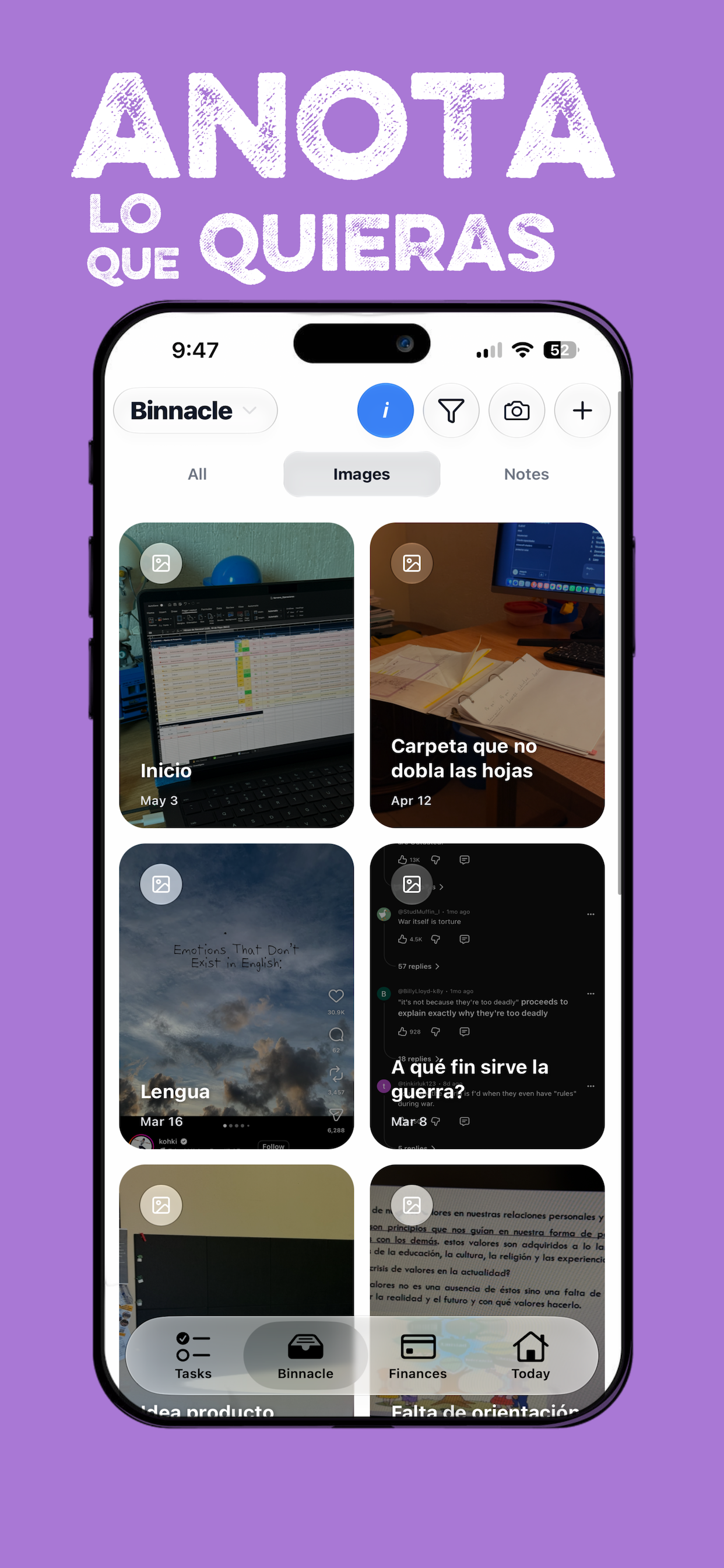 Journal feature screen